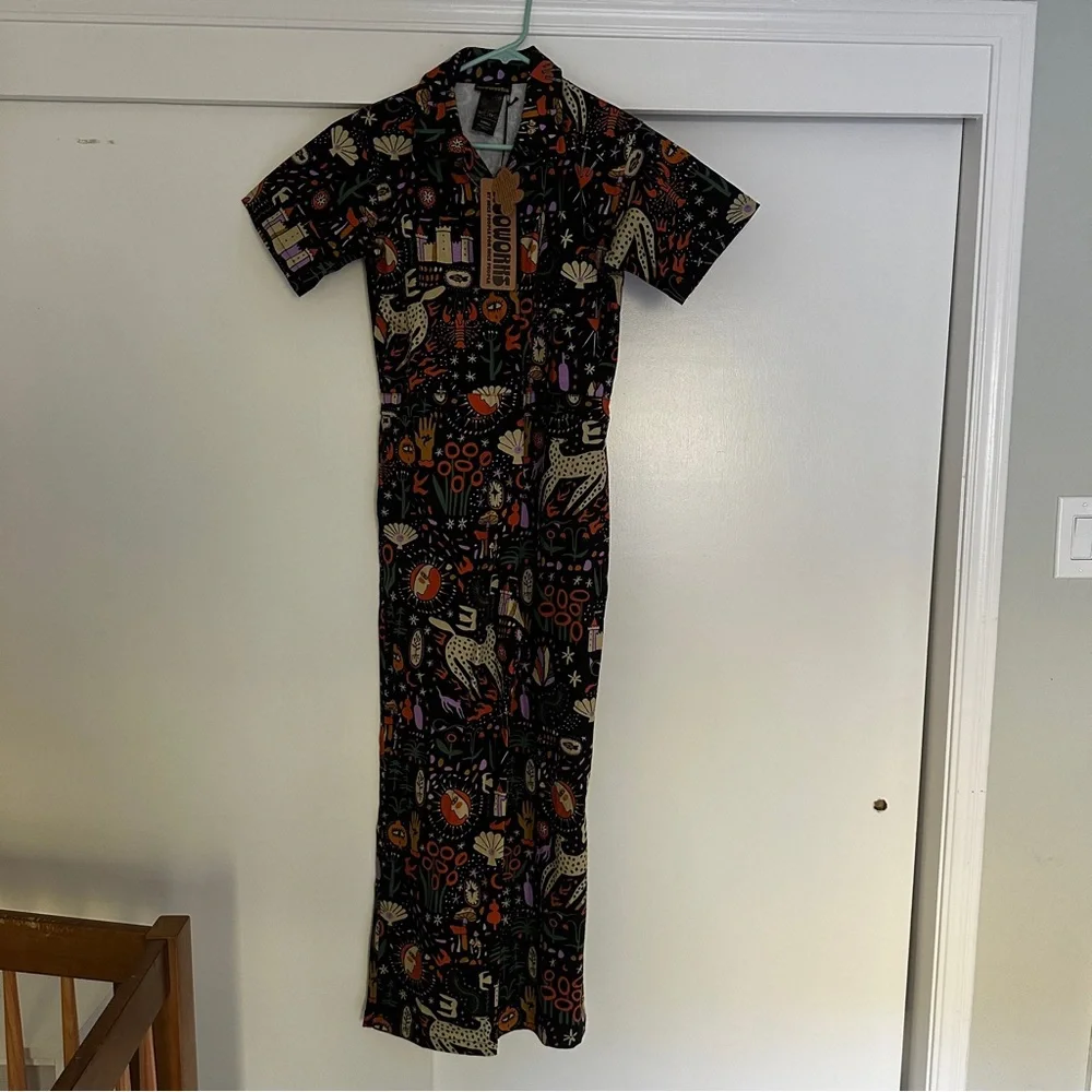 NWT Nooworks Twill Coveralls in Tarot Garden, sz S - Picture 7 of 10